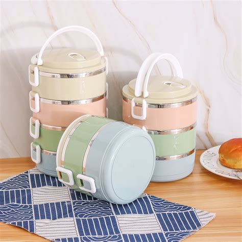 stainless steel round 2 tier bento lunch box|bento lunch box price.